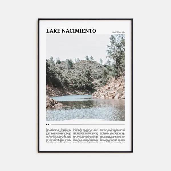 Lake Nacimiento Travel Poster, Lake View Art Print