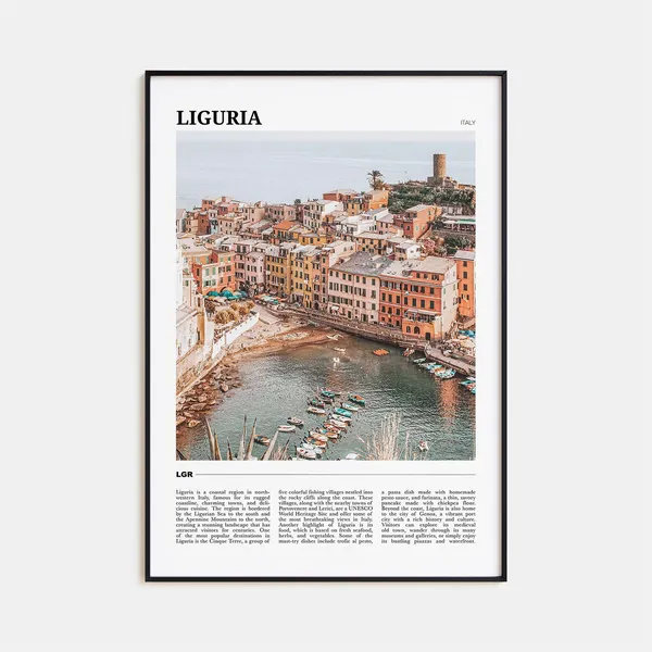 Liguria Travel Poster, Italy Wall Art Print