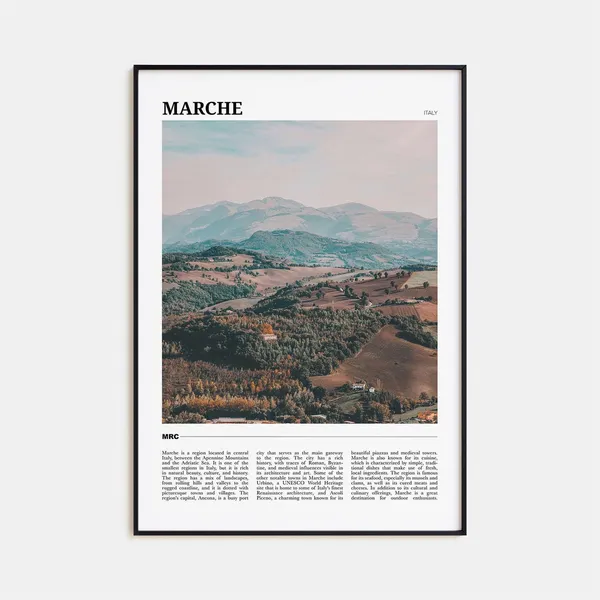 Marche Travel Poster, Italy Place Wall Art Print