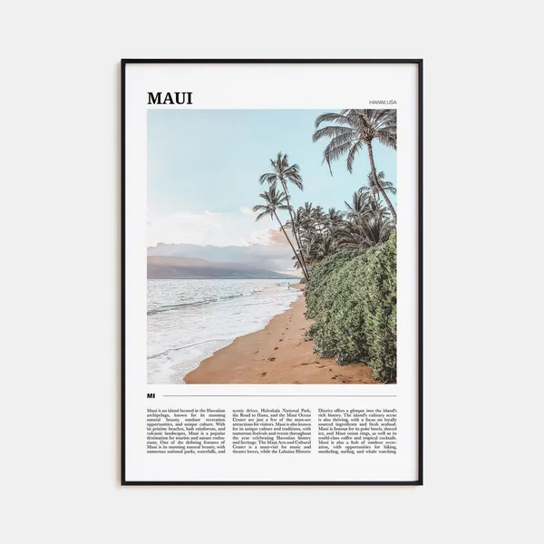 Maui Travel Poster, Hawaii USA Landscape Art Print
