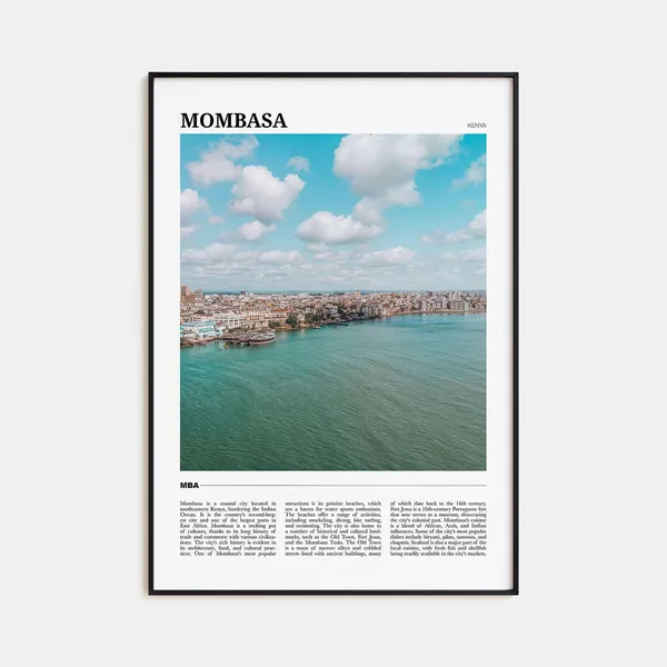 Mombasa Travel Poster, Kenya Wall Art Print