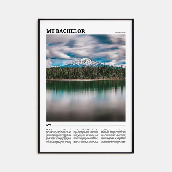 Mt Bachelor Travel Poster, Oregon USA Landscape