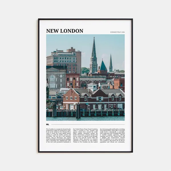New London Travel Poster, Connecticut Travel Art