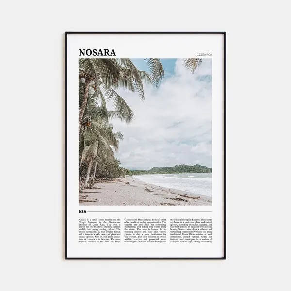 Nosara Travel Poster, Costa Rica Wall Art Print