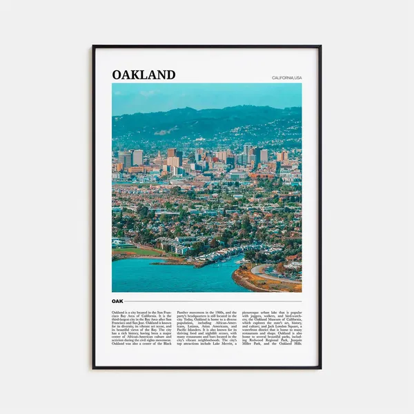 Oakland Travel Poster, California USA Art Print