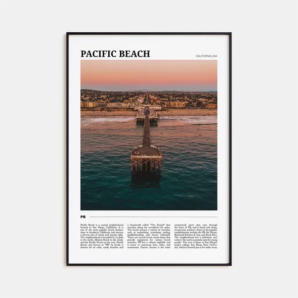 Pacific Beach Travel Poster, California Wall Art