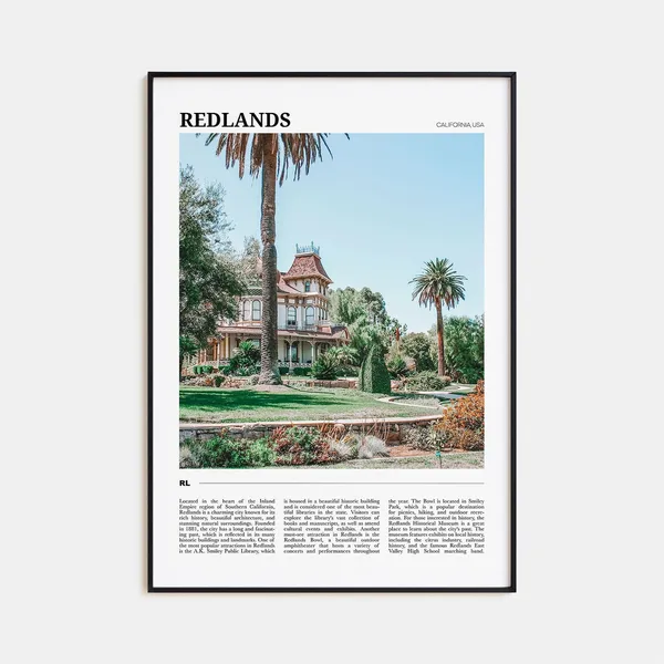 Redlands Travel Poster, California Art Print