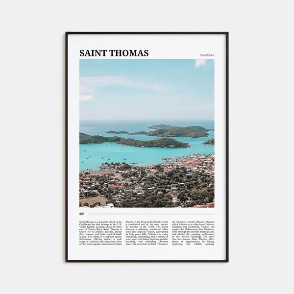 Saint Thomas Travel Poster, Caribbean Wall Art Print