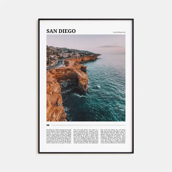 San Diego Travel Poster, California USA Art Print