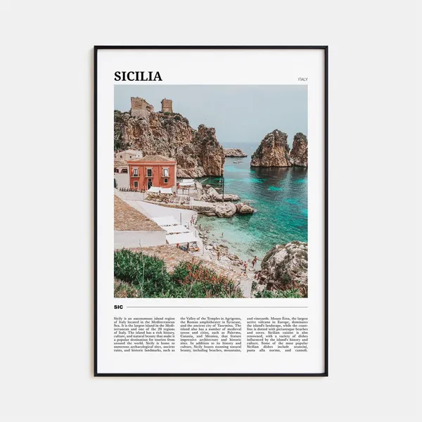 Sicilia Travel Poster, Italy Travel Wall Art