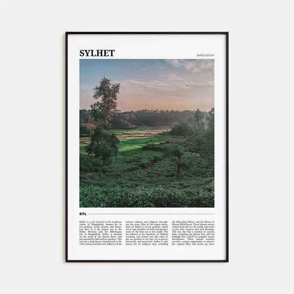 Sylhet Travel Poster, Bangladesh Wall Art Print