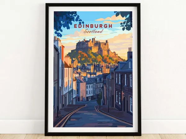 Edinburgh Travel Poster, Scotland Wall Decor