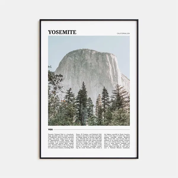 Yosemite National Park Travel Poster, California USA