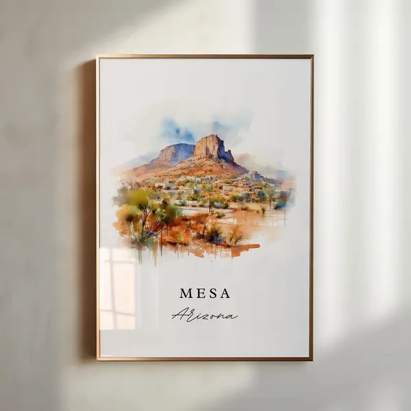Mesa Arizona Travel Poster, Arizona Wall Art