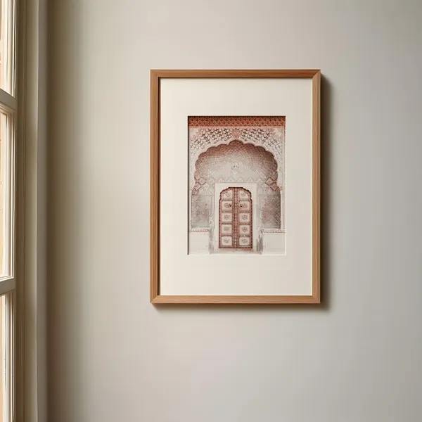 Moroccan Arabic Door Art Print, Boho Minimalist