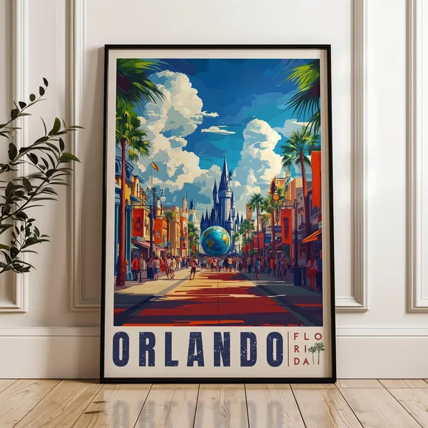 Orlando Travel Poster, Florida Travel Poster Art Print