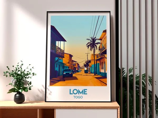 Lome Travel Poster, Togo African Wall Art