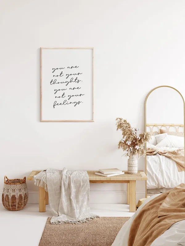You Are Not Your Thoughts Poster, Mental Health Quote