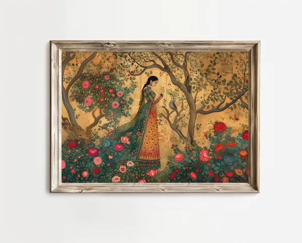 Indian Mughal Era Painting, Desi Royal Art Print
