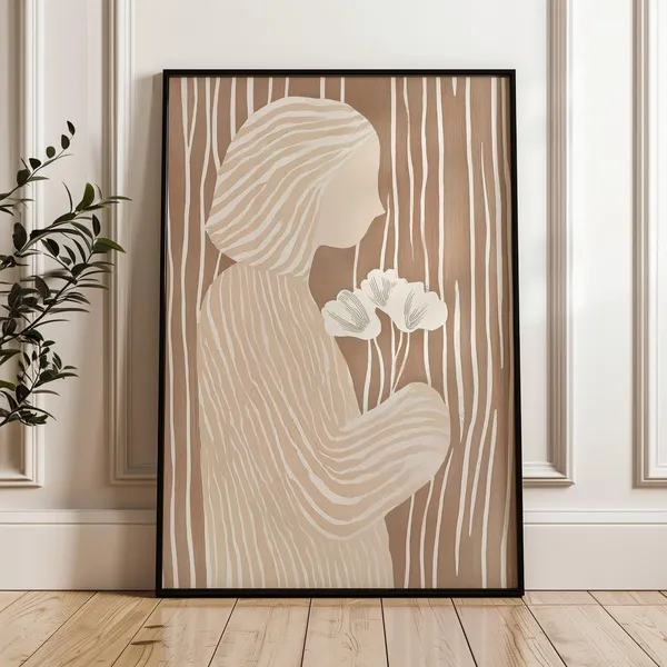 Minimalist Daisy Flower Art Print, Botanical Illustration