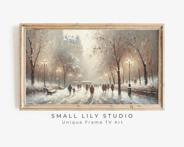 Walking In The Winter Snow, Vintage Winter Landscape Art Print