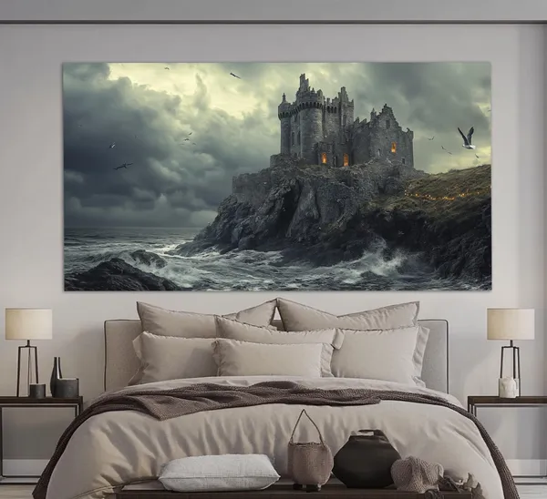 Ancient Irish Castle Vintage Oil Painting Art Print