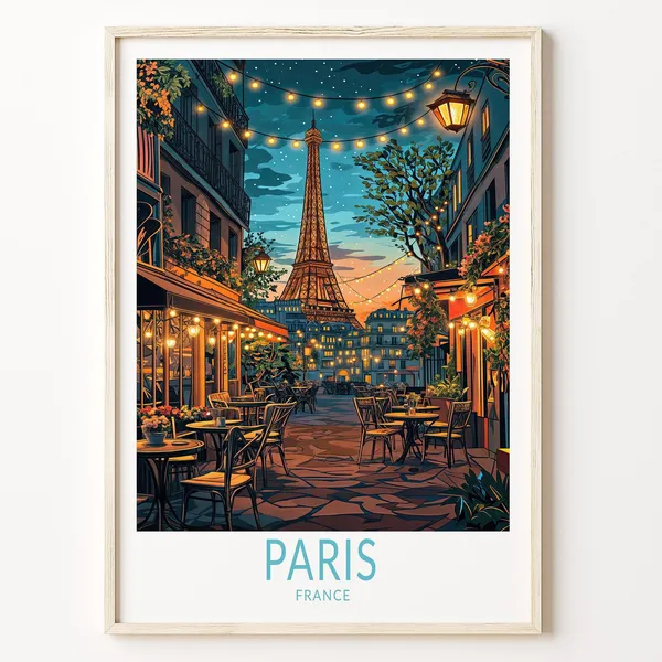 Paris Eiffel Tower France Travel Poster, City Art Print