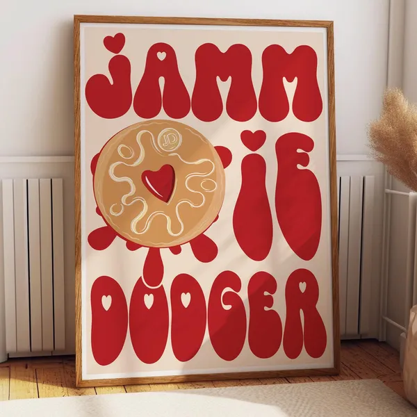 Jammie Dodger Biscuit Retro British Art Print