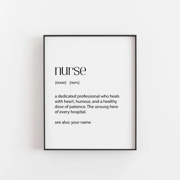 Personalized Nurse Definition Art Print, Humorous Gift