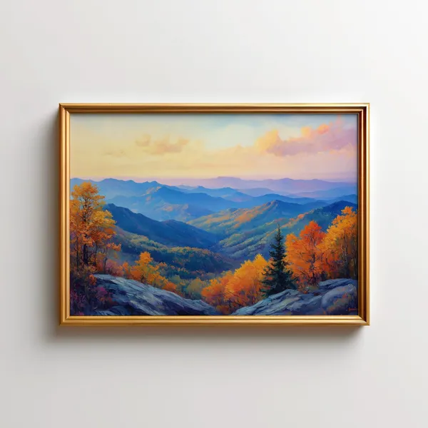 Blue Ridge Mountains Autumn Landscape Art Print