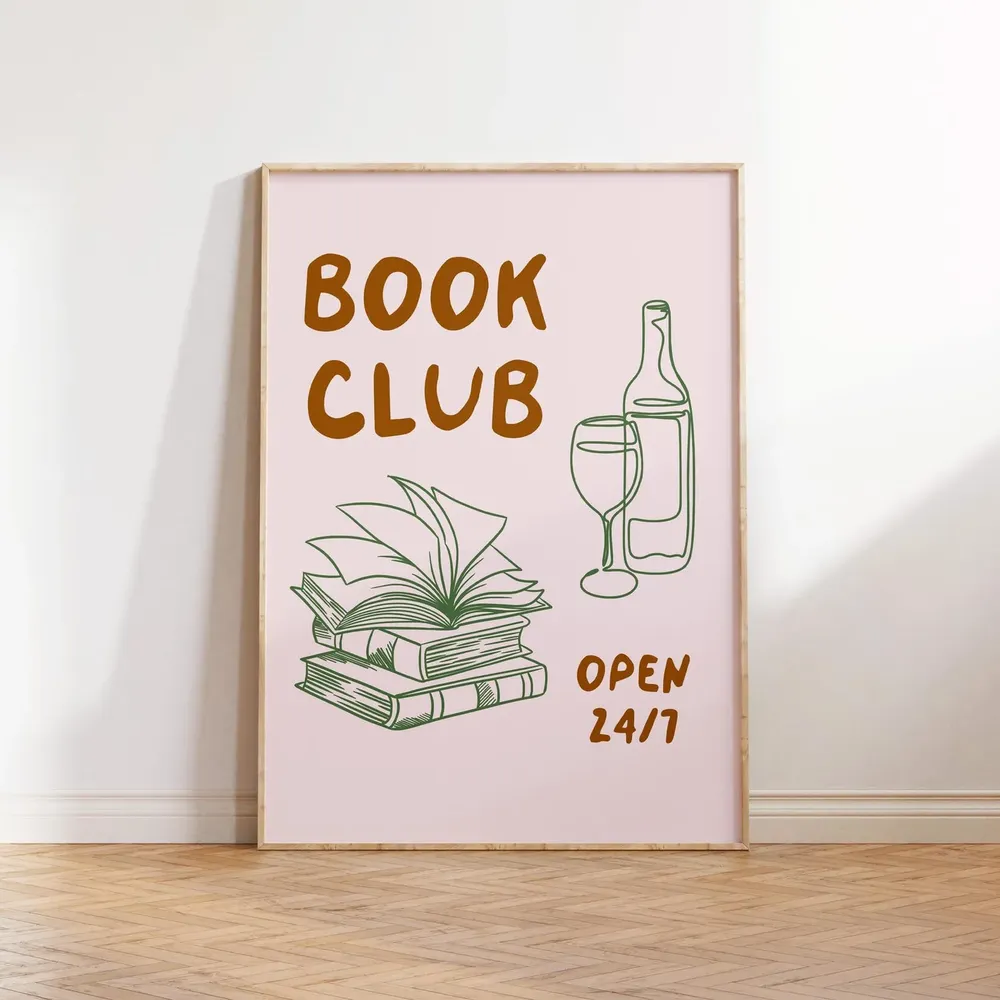 Book Club Poster Print, Book Lover Gift