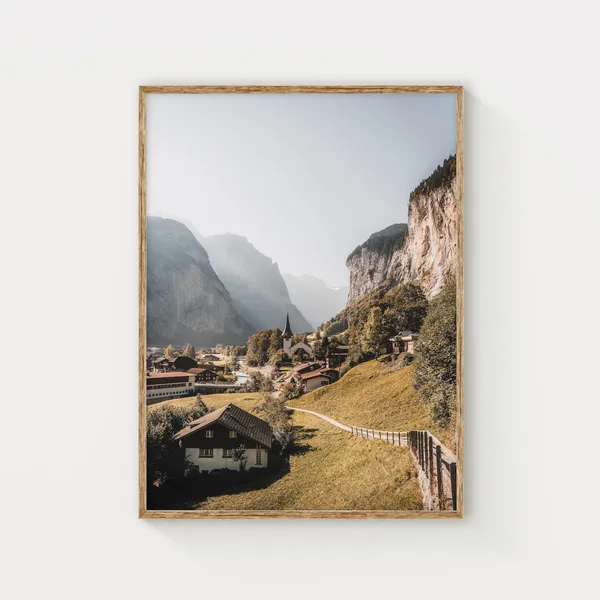 Lauterbrunnen Swiss Alps Landscape Art Print