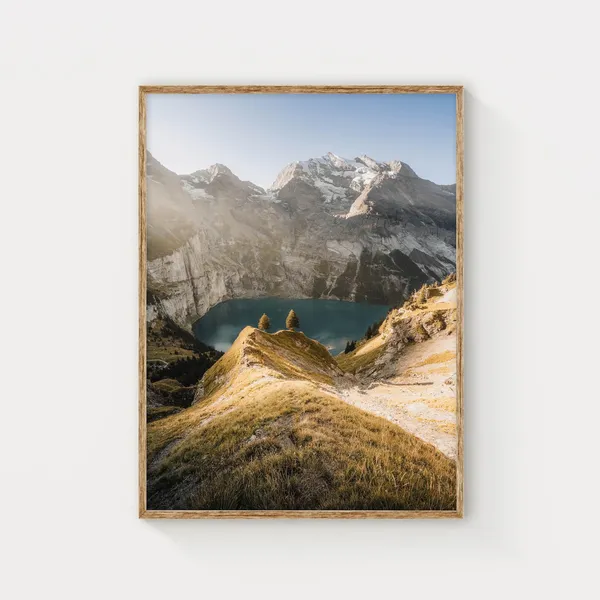 Oeschinensee Swiss Alps Mountain Photography Art Print