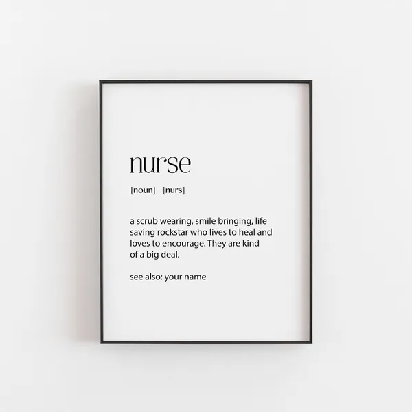 Personalised Nurse Definition Art Print, Funny Gift