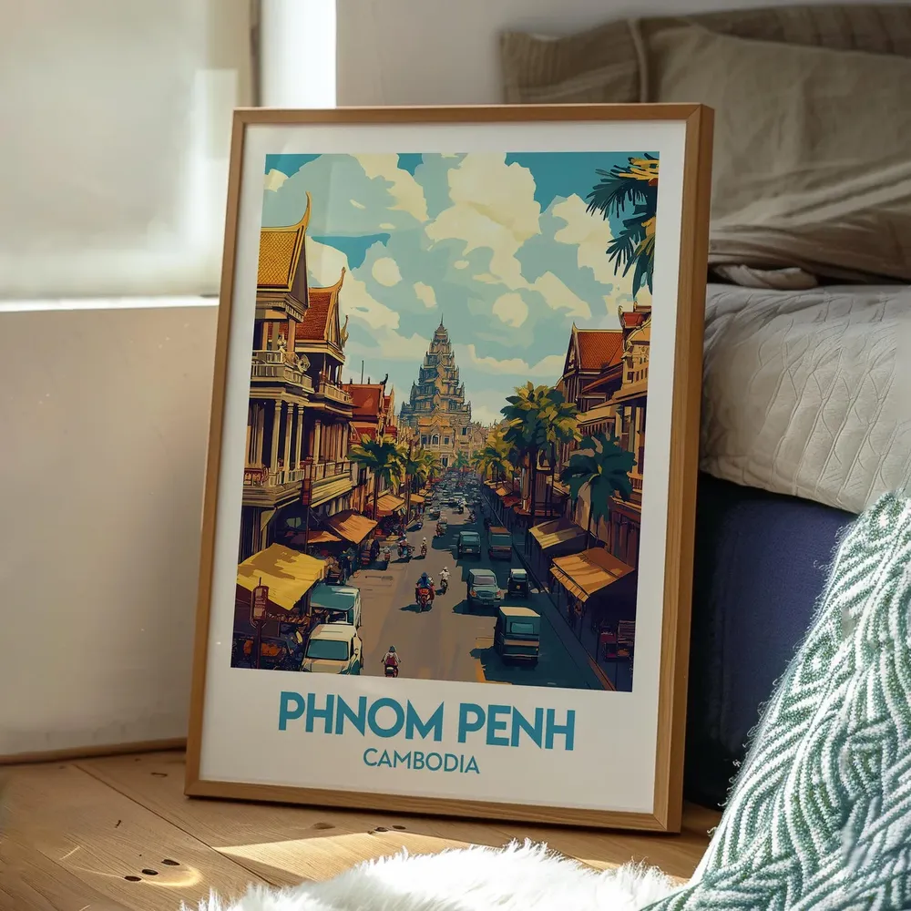 Phnom Penh Travel Poster, Cambodia Wall Art - Image 3