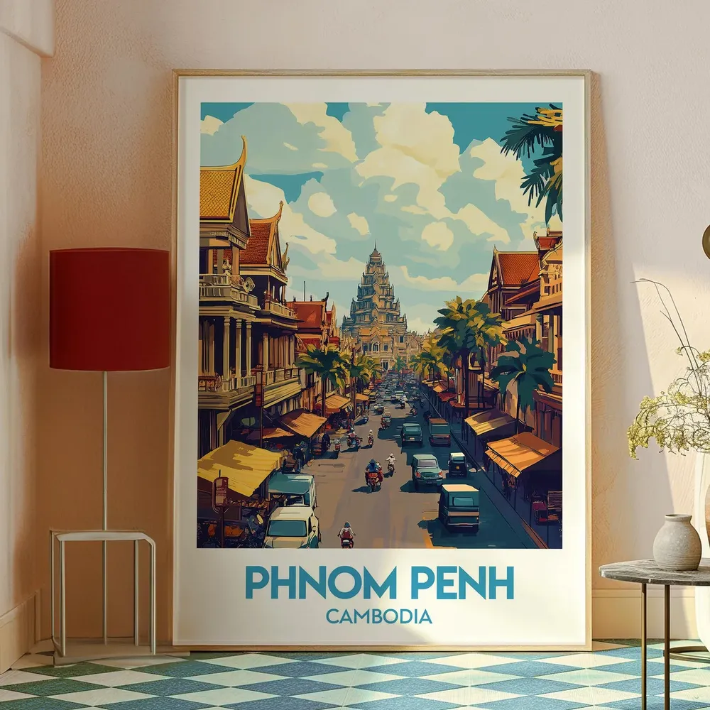 Phnom Penh Travel Poster, Cambodia Wall Art - Image 2