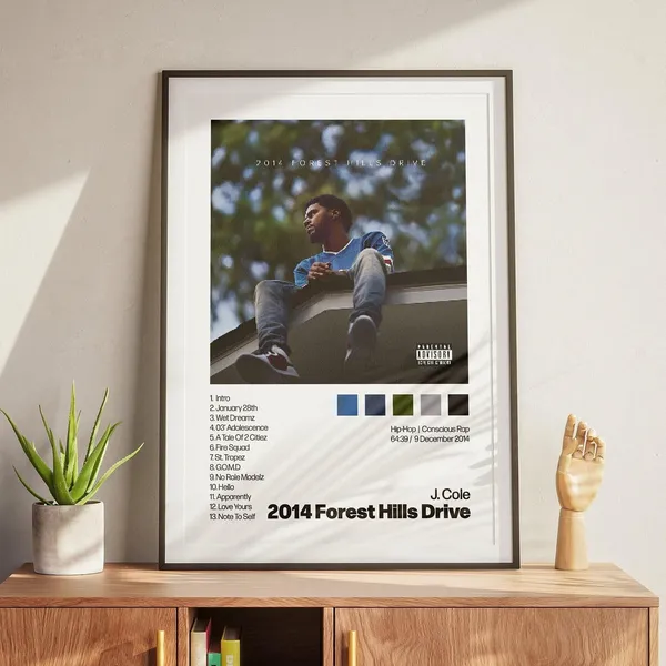 J Cole 2014 Forest Hills Drive Album Poster Art