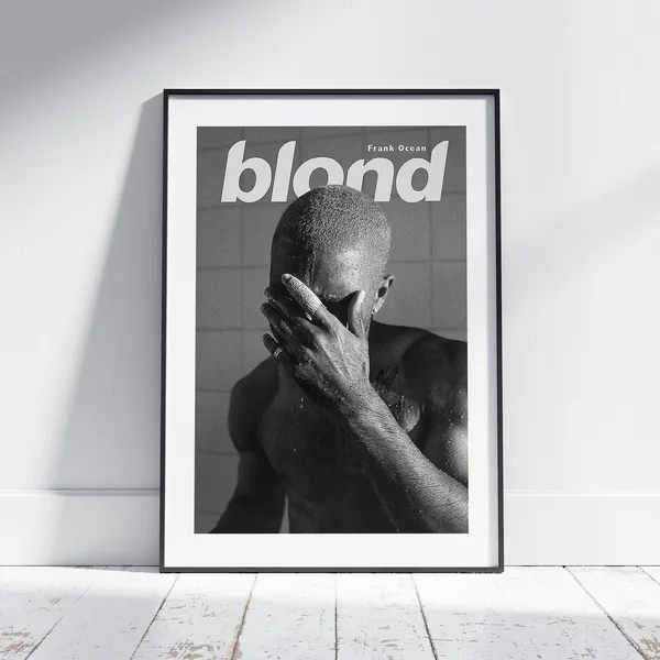 Frank Ocean Blond Custom Poster, Black and White Cover Print