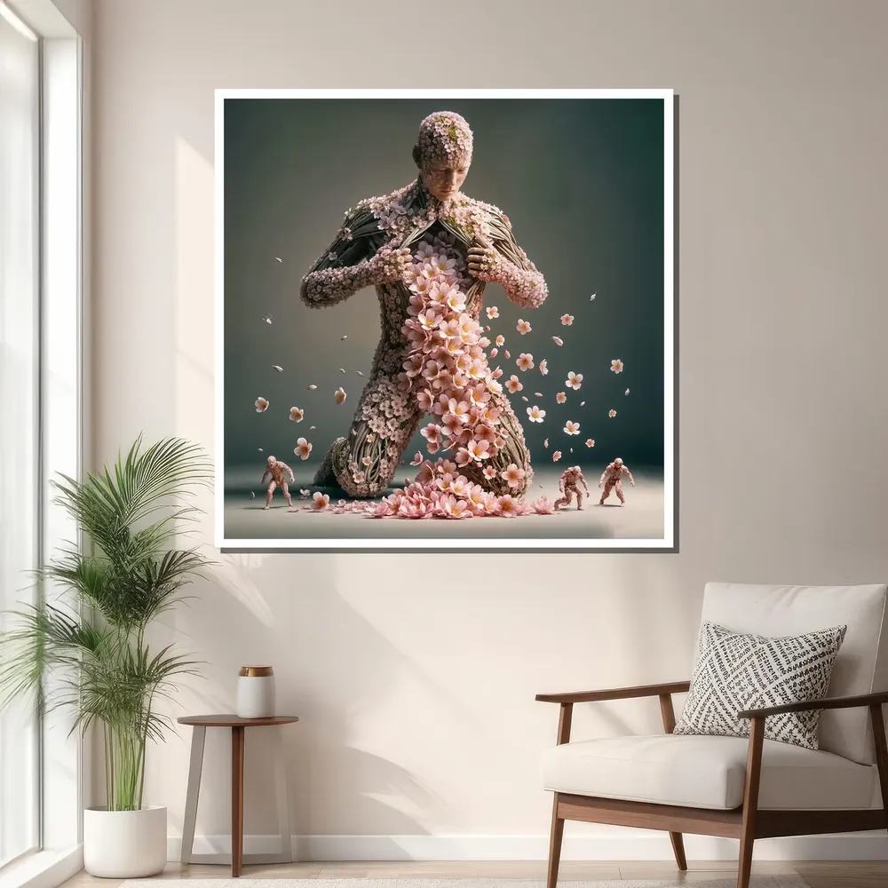Surreal Floral Human Figure Art Print - Image 3