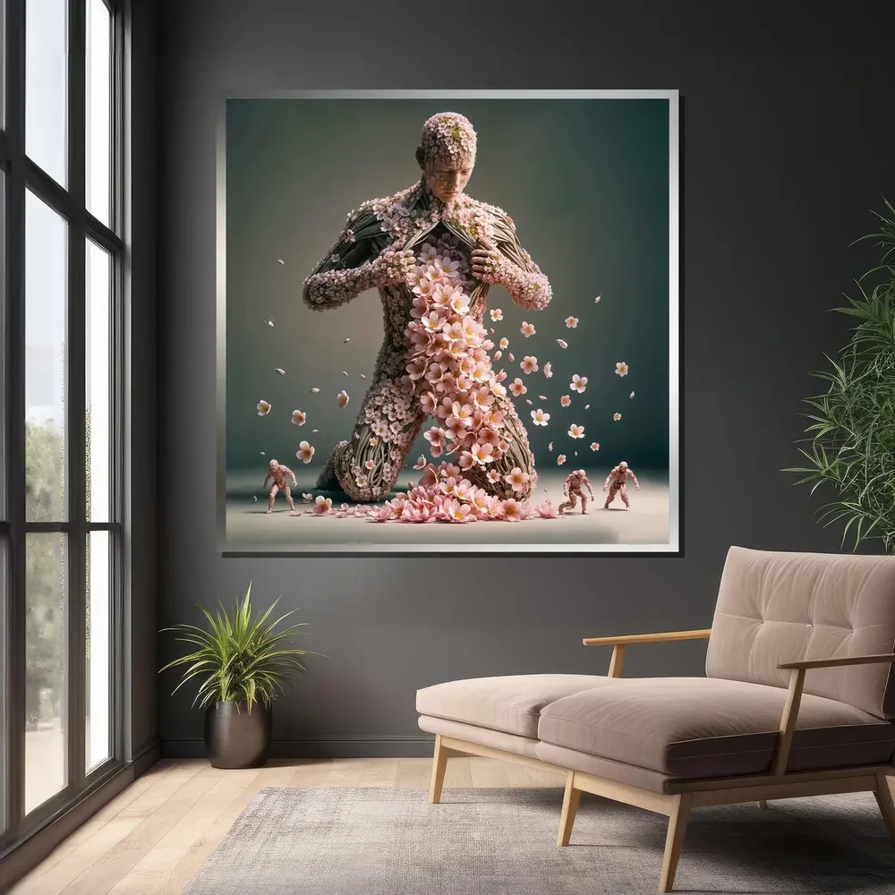 Surreal Floral Human Figure Art Print - Image 4