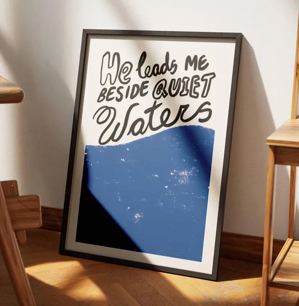 Psalm 232 Quiet Waters Christian Scripture Art Print