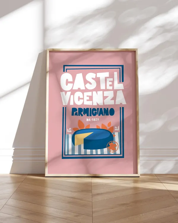 Parmigiano Poster Print, Mid-Century Kitchen Decor