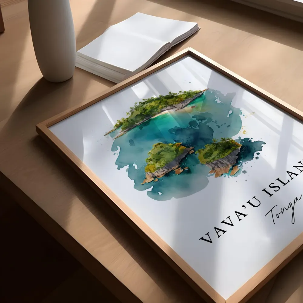 Vavau Island Tonga Travel Poster, Custom Text - Image 5