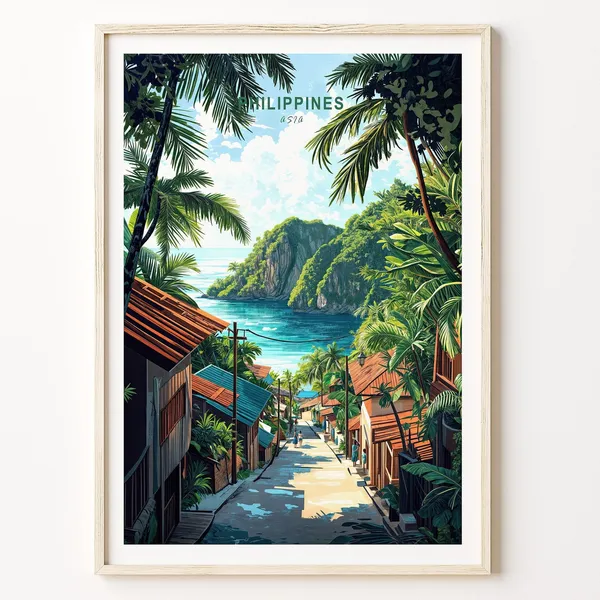 Philippines Asia Travel Poster, City Wall Art