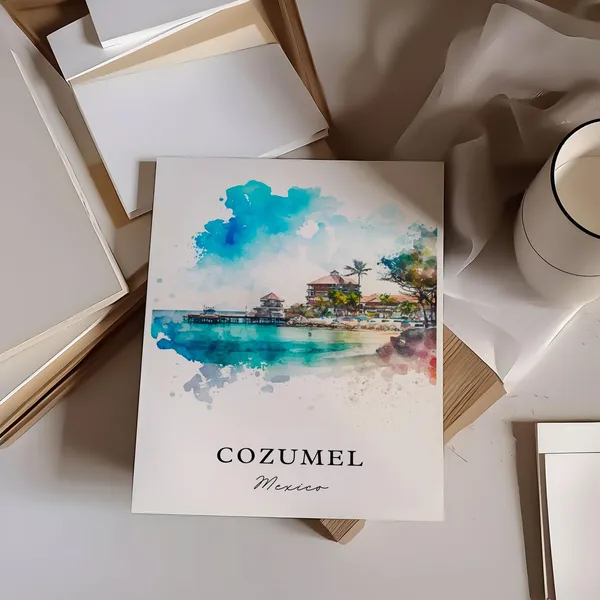 Cozumel, Mexico Travel Poster, Custom Text