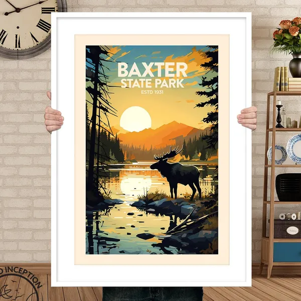 Baxter State Park Traditional Travel Poster, Maine
