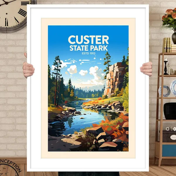 Custer State Park Travel Poster, Black Hills Art Print