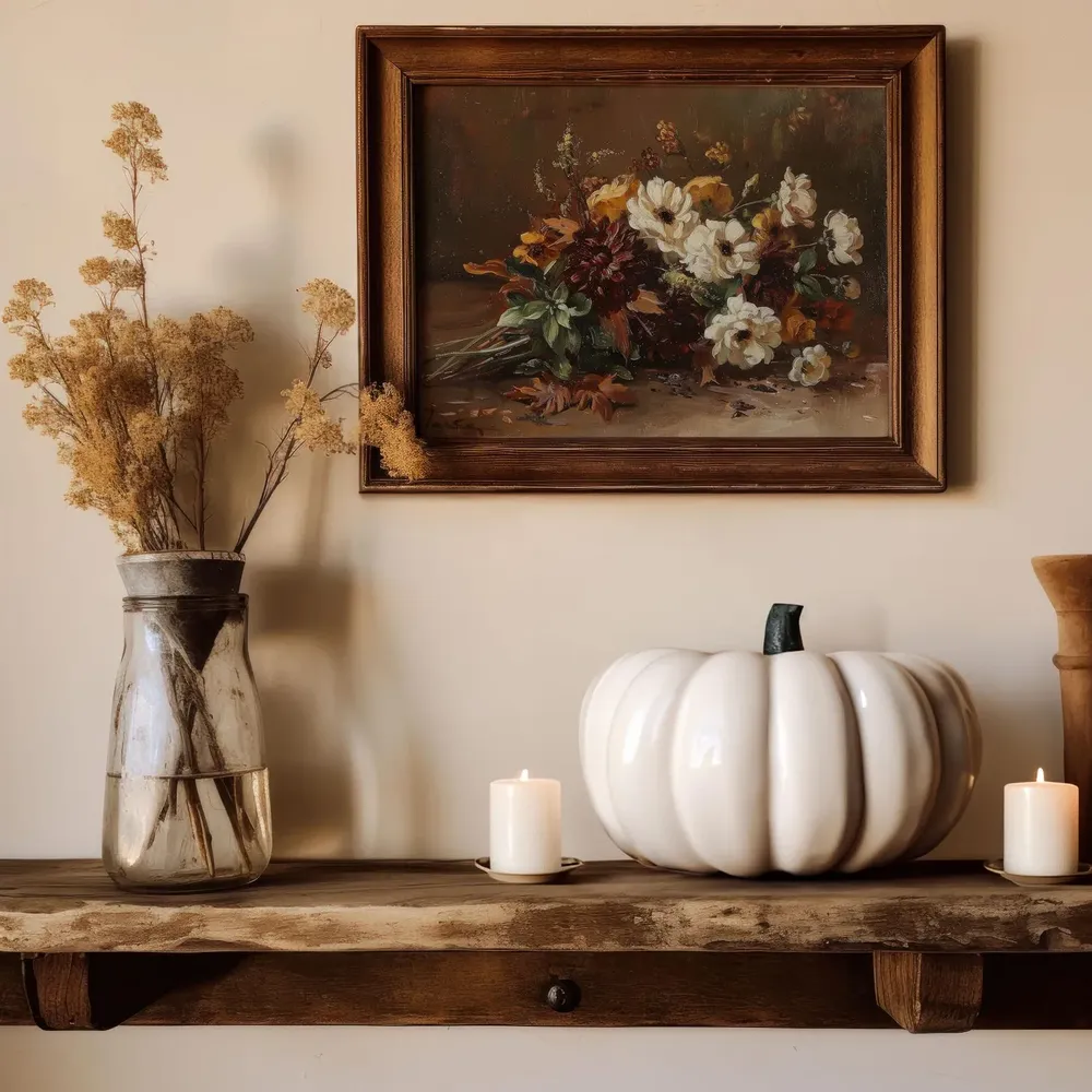 Fall Flowers Vintage Still Life Art Print No. 107 - Image 3