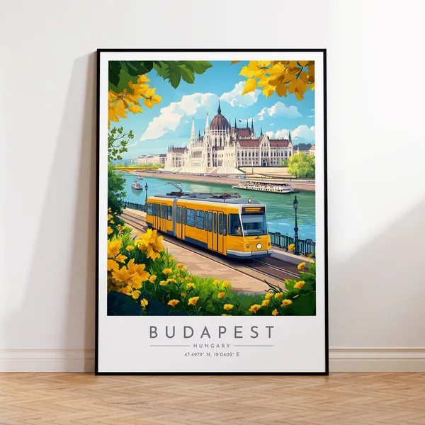 Budapest Travel Poster, Hungary Travel Poster