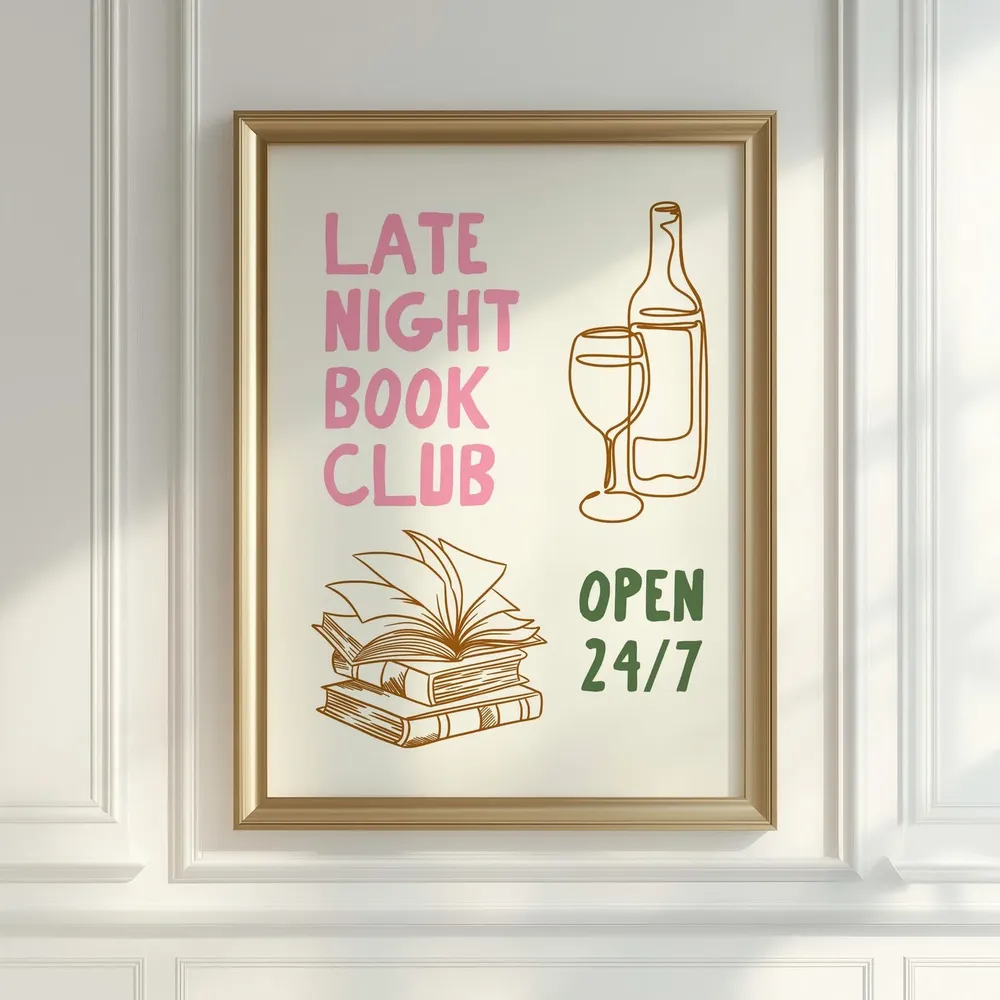 Late Night Book Club Poster, Gift For Reading Lover - Image 4